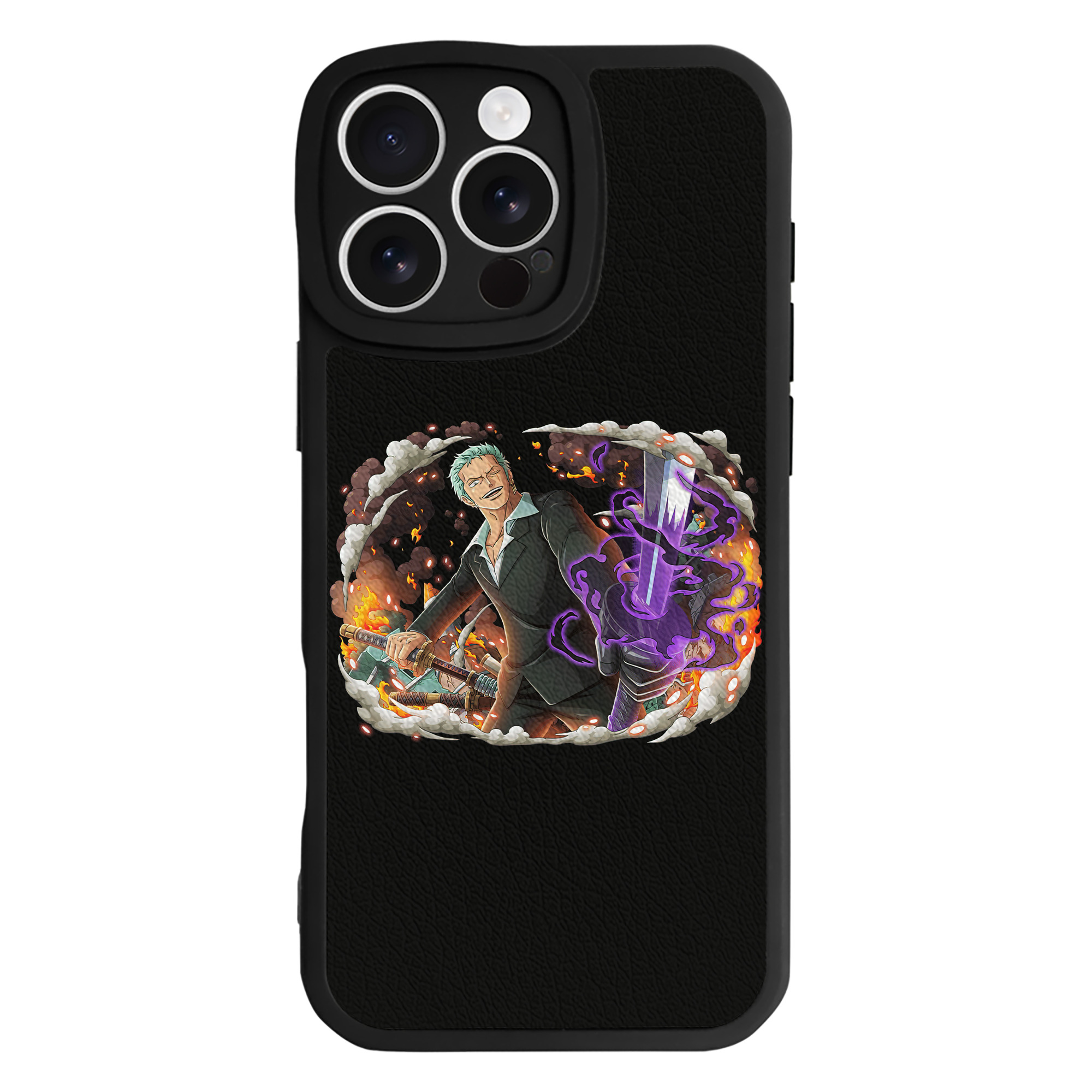 （画像用） ワンピース ロロノア・ゾロ ONE PIECE Roronoa Zoro 【iPhone 16シリーズ対応】シリコンスマホケース（レザー調） 材質：シリコン